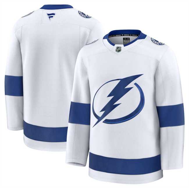 Mens Tampa Bay Lightning Blank White 2024-25 Away Stitched Hockey Jersey Dzhi->tampa bay lightning->NHL Jersey
